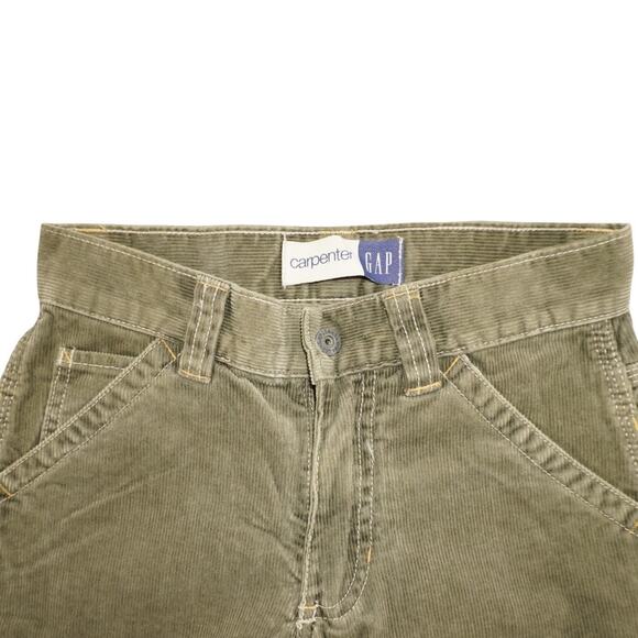 Vintage GAP Carpenter Corduroy Work Pants Olive Green Y2K Utility Style - Picture 5 of 10